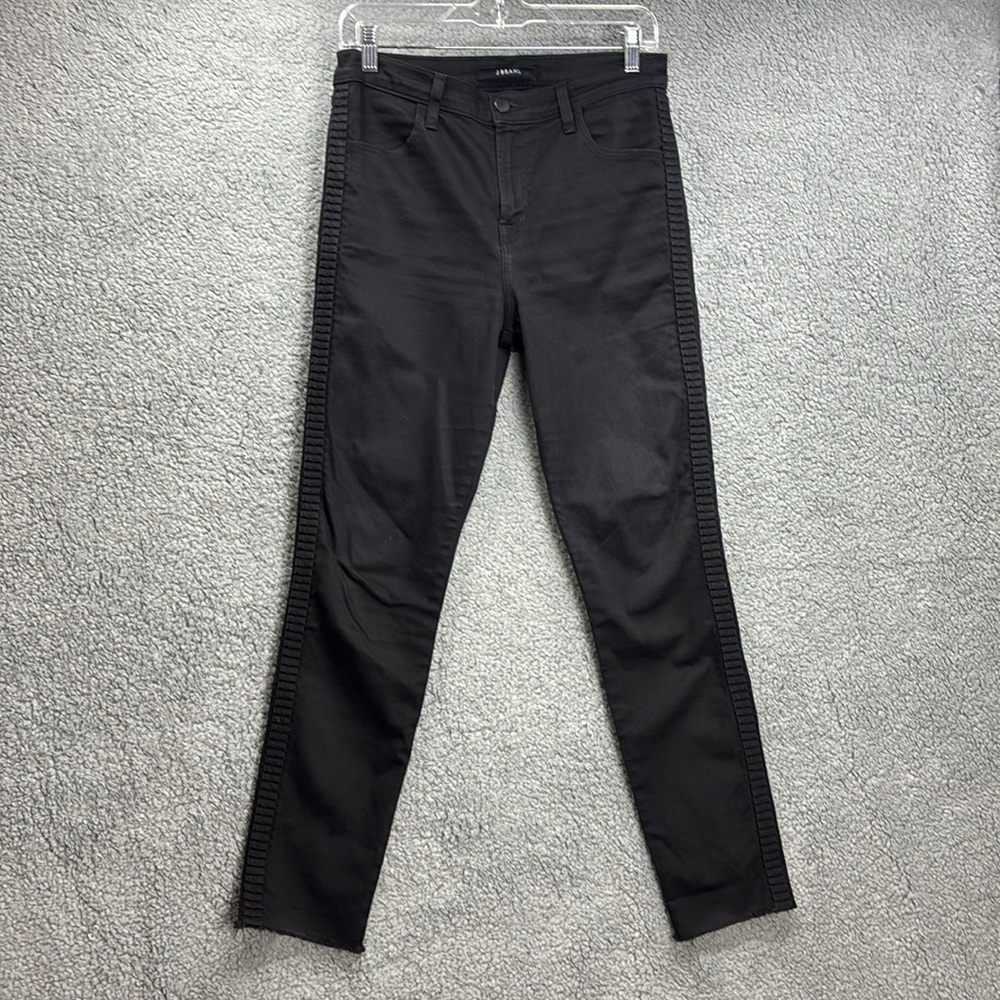 💚👖J Brand Maria Highway Black Size 29 Stretch Cotton Blend Raw Hem - Picture 2 of 11